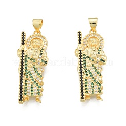 Pendentifs avec zircon cubiques à micro-pavés en laiton&nbsp;KK-G431-05G