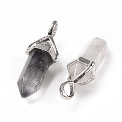 Natürliche graue Quarz-Spitzanhänger&nbsp;G-K329-63P