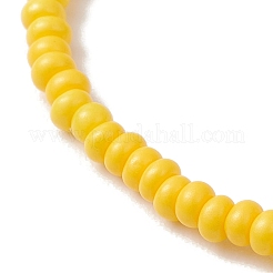 5 Stück Stretch-Armband aus Glasperlen mit Messingkreuz und Imitationsperle&nbsp;BJEW-MZ00300