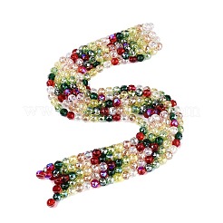 Chapelets de perles en verre transparent électrolytique&nbsp;EGLA-Q135-8MM-C08