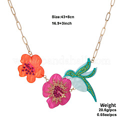 Collane a bavaglino da donna con ciondolo in acrilico e strass&nbsp;WG872E8-01
