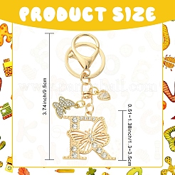 Llavero de aleación de rhinestone y hierro&nbsp;KEYC-YW00279-03
