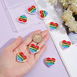 8 Stück Pride Regenbogen Motiv Lebensmittelqualität umweltfreundliche Silikon Fokalperlen&nbsp;SIL-CA0001-34