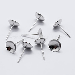925 orecchini a bottone in argento sterling placcati in rodio anti-ossidazione&nbsp;STER-K167-043C-P