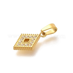Placcatura ionica (ip) 304 acciaio inossidabile micro pavé zirconia cubica pendenti&nbsp;STAS-H228-04G-06
