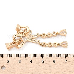 Messing Micro Pave klare Zirkonia Falte über Verschlüsse&nbsp;KK-C080-08G