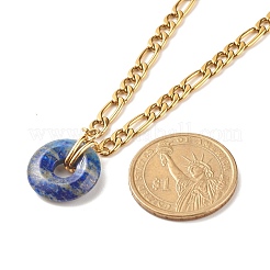 Collana con ciondolo ciambella in lapislazzuli naturale&nbsp;NJEW-JN03815-04