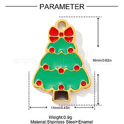 Pendentifs en acier inoxydable 304 émaillés&nbsp;STAS-OY001-73G