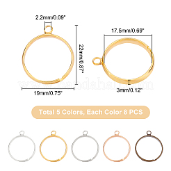 40 pz. 5 colori placcatura cremagliera ottone bazel aperto sul retro&nbsp;KK-PH0004-68