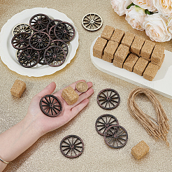 24 Stück Miniatur-Ornamente aus Holz.&nbsp;DIY-GO0003-03