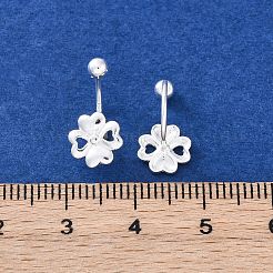 Boucles d'oreilles à tige en argent fin s999&nbsp;EJEW-F356-01S