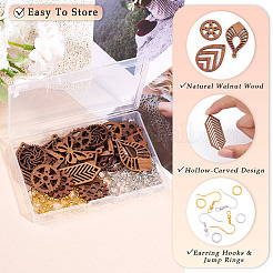 DIY-Ohrring-Sets aus Walnussholz&nbsp;DIY-TA0011-07