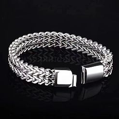 Bracelets à chaîne gourmette en acier inoxydable 304 de style punk pour hommes&nbsp;WGFAED6-06