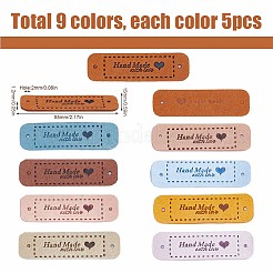 45 Stück 9 Farben PU-Leder-Etiketten&nbsp;DIY-GF0008-52