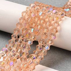 Transparentes perles de verre de galvanoplastie brins&nbsp;EGLA-A039-T2mm-L15