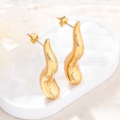 Boucles d'oreilles à tige en acier inoxydable 304 en forme de larme&nbsp;EJEW-A125-28B-G