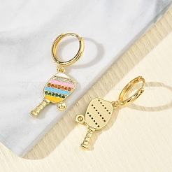 Boucles d'oreilles créoles en laiton avec micro pavé de zircone cubique pour femmes&nbsp;EJEW-A168-05G