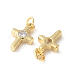 Pendentifs en laiton zircon cubique transparent&nbsp;KK-Q031-35G-02