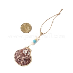Decorazioni pendenti con conchiglie di mare galvanizzate&nbsp;HJEW-JM04567