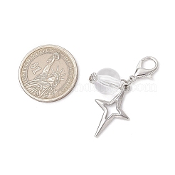 Decorazioni pendenti in acrilico trasparente e lega con stelle&nbsp;HJEW-JM03051
