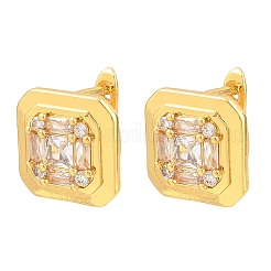 Orecchini a cerchio da donna in ottone con micro pavé di zirconi chiari&nbsp;EJEW-T058-02G
