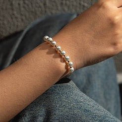 Braccialetti di perline di perle finte rotonde&nbsp;LN2093