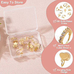 10 Stück 5 Stile Messing Micro Pave Zirkonia Clip-on Beschläge&nbsp;EJEW-TA0001-66B