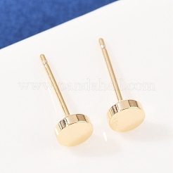 Orecchini a bottone tondi piatti in ottone da donna&nbsp;EJEW-G441-06E-G