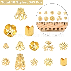 Chapeaux de perles en filigrane de cloche de fer plaqué&nbsp;IFIN-FS0001-51