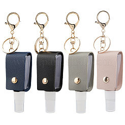 4 Stück 4 Farben Kunststoff-Handdesinfektionsflasche mit PU-Lederhülle&nbsp;KEYC-CL0001-04B