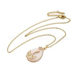 Colgante de latón micro pavé colgante de circonio cúbico&nbsp;NJEW-E106-09KCG-04