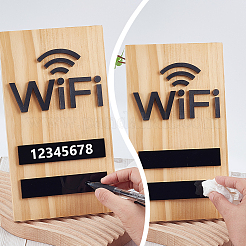 Holzschild für Gäste mit WLAN&nbsp;DJEW-WH0016-72