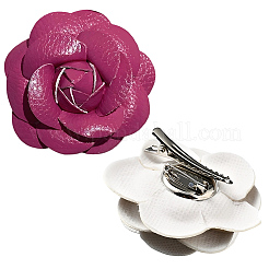 Clips de boucle de chaussure en similicuir avec clip en fer&nbsp;FIND-CL0001-92B