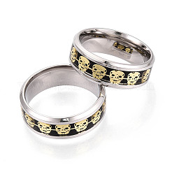 201 Edelstahl-Breitband-Fingerringe&nbsp;RJEW-T005-10-21C
