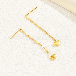 Boucles d'oreilles pompon en laiton avec cœur pour femme&nbsp;AH5896