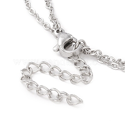 Bracelet de cheville multi-brins à double chaîne en acier inoxydable 304 anti-ternissement pour femme&nbsp;STAS-E001-26P
