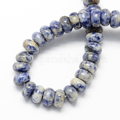 Natürliche blaue Fleck Jaspis Rondelle Perlen Stränge&nbsp;G-S105-6mm-19