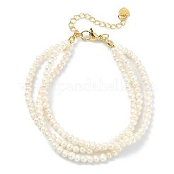 Mehrlagige Armbänder aus natürlichen Süßwasserperlen und Kartoffelperlen für Damen&nbsp;BJEW-JB13623