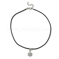Collares colgantes de copo de nieve de aleación tibetana&nbsp;NJEW-JN04538-02