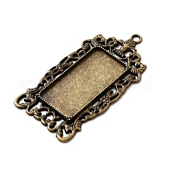 Impostazioni annata lega stile tibetano grande ciondolo cabochon lunetta&nbsp;X-TIBEP-M018-129AB-NF