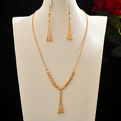 Elegante Sets aus Messingquasten-Halskette und Creolen für Damen&nbsp;YG3483