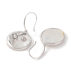 925 orecchini pendenti a forma di luna in argento sterling&nbsp;EJEW-C115-11P