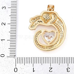 Pendentifs avec zircon cubiques à micro-pavés en laiton&nbsp;KK-M307-09G