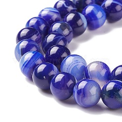 Chapelets de perles en agate à rayures naturelles/agates à bandes&nbsp;G-G582-10mm-64