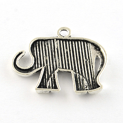 Éléphant pendentifs en alliage de style tibétain&nbsp;X-TIBEP-R344-52AS-LF