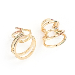 Messing Micro Pave Zirkonia Manschette Ohrringe&nbsp;EJEW-G274-04G