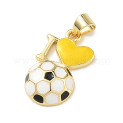Anhänger aus Messing mit Fußballmotiven und Emaille&nbsp;KK-A303-01B-G01
