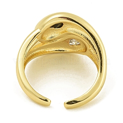 Polsini aperti da donna in ottone con zirconi cubici&nbsp;RJEW-U011-10G