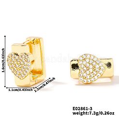 Boucles d'oreilles créoles en forme de coeur en laiton&nbsp;MF3447-1
