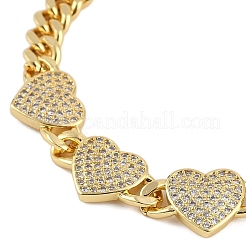 Bracciali in ottone placcato a cremagliera con zirconi cubici per donna&nbsp;BJEW-D047-01G-02